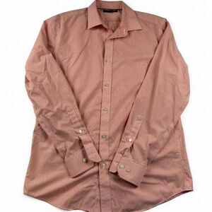 Banana Republic Men’s Orange Striped Button-Up Shirt Standard Fit | Size Medium